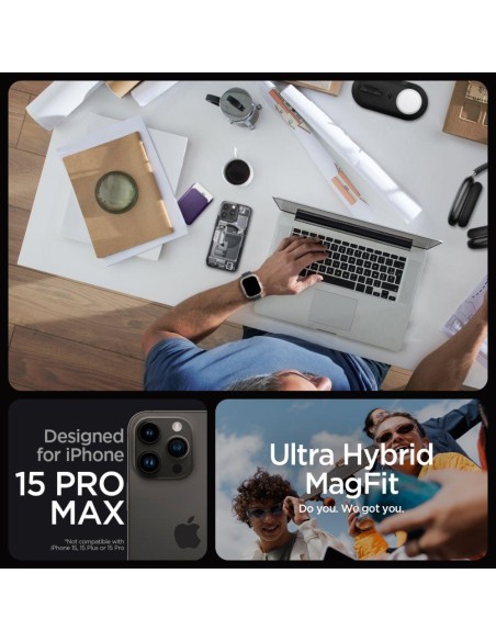 Ultra Hybrid Mag dėklas su MagSafe, skirtas iPhone 15 Pro Max, pilkas ir juodas
 
Ultra Hybrid Mag dėklas su MagSafe, skirtas iPhone 15 Pro Max, pilkas ir juodas