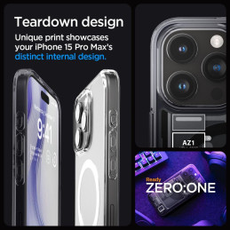 
Ultra Hybrid Mag dėklas su MagSafe, skirtas iPhone 15 Pro Max, pilkas ir juodas
