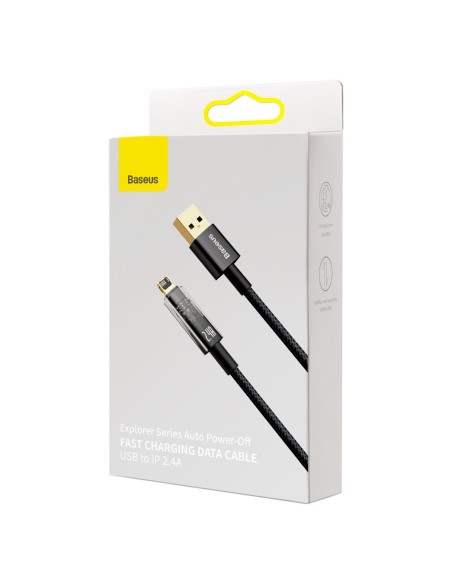 Explorer serijos laidas USB laidas Iphone Lightning 2.4A 2 m juodas Explorer serijos laidas USB laidas Iphone Lightning 2.4A 2 m juodas