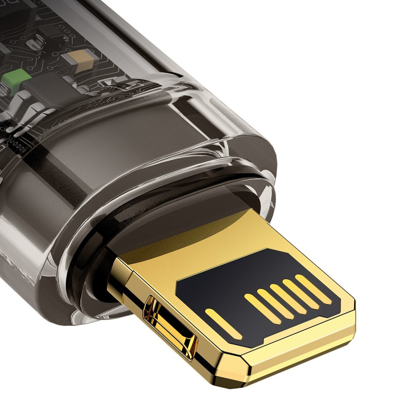 Explorer serijos laidas USB laidas Iphone Lightning 2.4A 2 m juodas