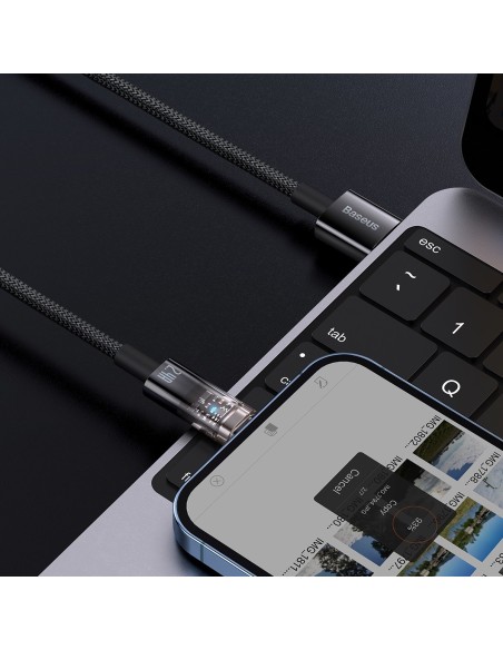 Explorer serijos laidas USB laidas Iphone Lightning 2.4A 2 m juodas Explorer serijos laidas USB laidas Iphone Lightning 2.4A 2 m juodas