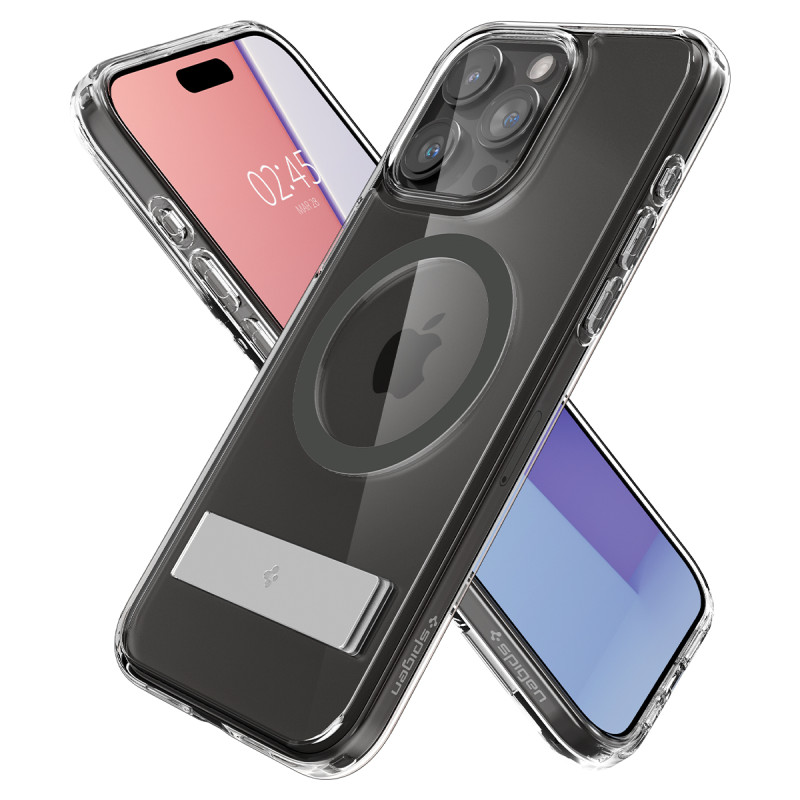 Ultra Hybrid S MagSafe dėklas su stovu iPhone 15 Pro, grafitas