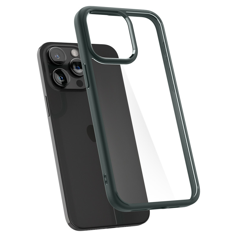 Ultra Hybrid dėklas skirtas iPhone 15 Pro Max, tamsiai žalias