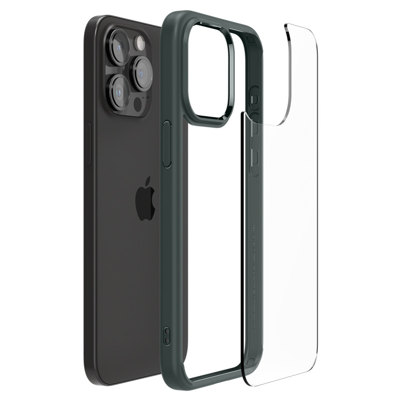 Ultra Hybrid dėklas skirtas iPhone 15 Pro Max, tamsiai žalias