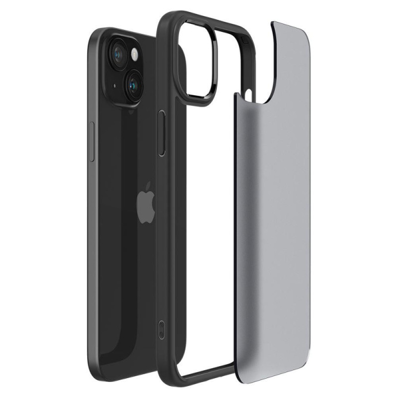 Ultra Hybrid dėklas skirtas iPhone 15, skaidrus ir juodas