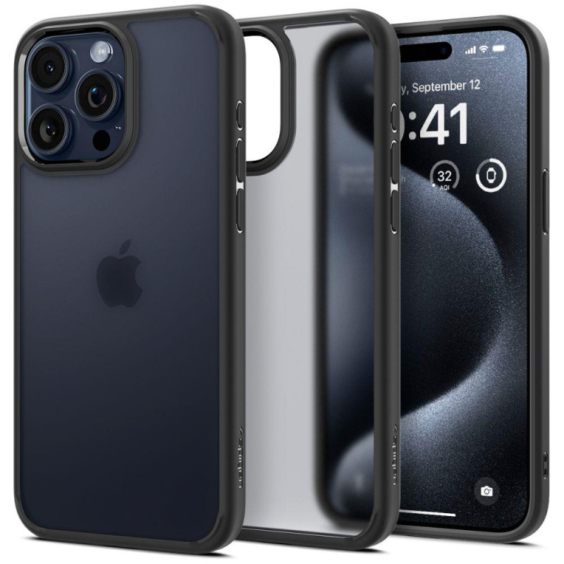 
Ultra Hybrid dėklas skirtas iPhone 15 Pro Max, skaidrus ir juodas
