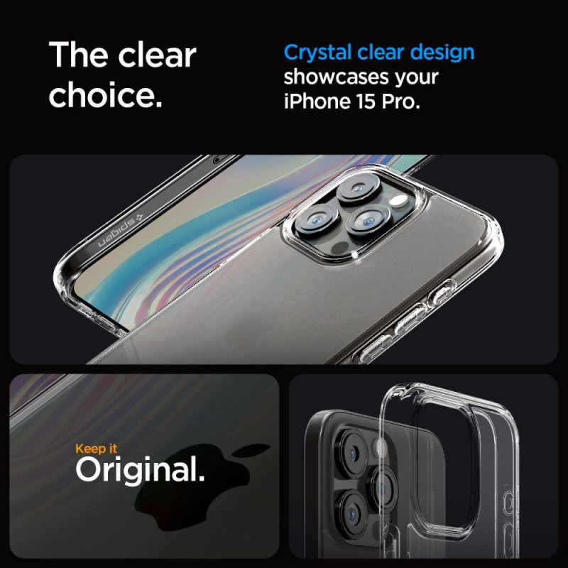 Ultra Hybrid dėklas skirtas iPhone 15 Pro, skaidrus