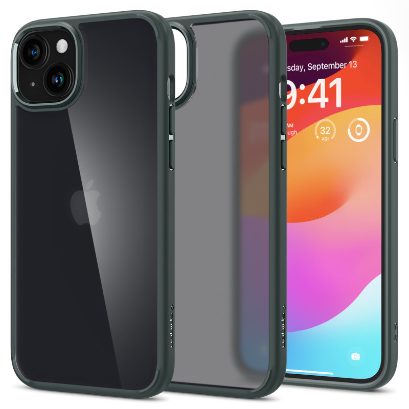 
Ultra Hybrid dėklas skirtas iPhone 15, tamsiai žalias
