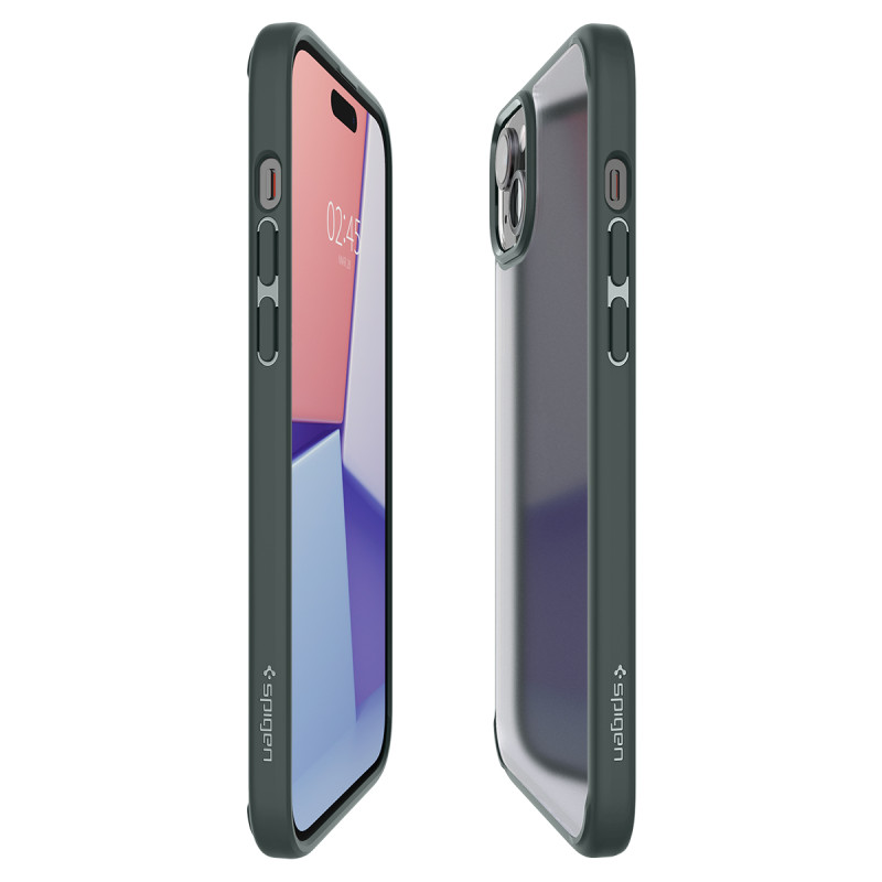 Ultra Hybrid dėklas skirtas iPhone 15, tamsiai žalias