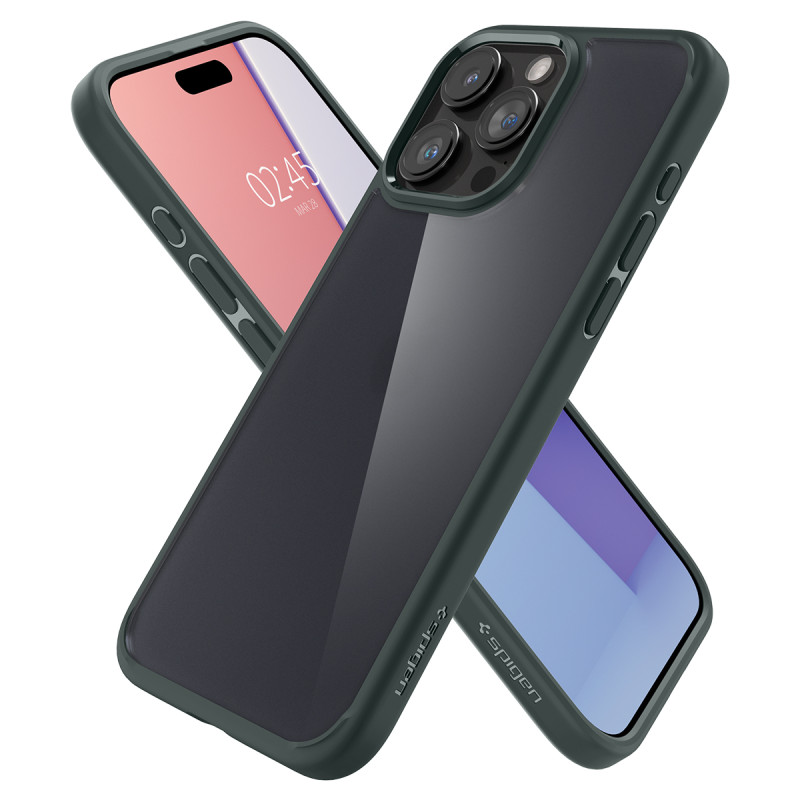 Ultra Hybrid dėklas skirtas iPhone 15 Pro, tamsiai žalias