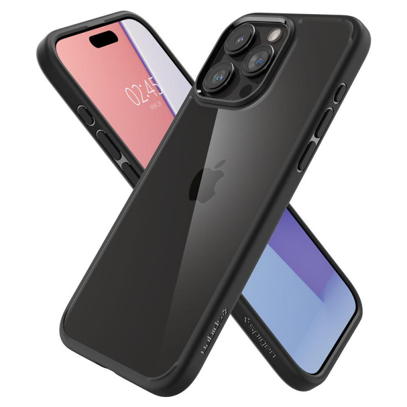 Ultra Hybrid dėklas skirtas iPhone 15 Pro, matinė juoda
