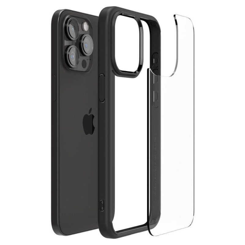 Ultra Hybrid dėklas skirtas iPhone 15 Pro, matinė juoda