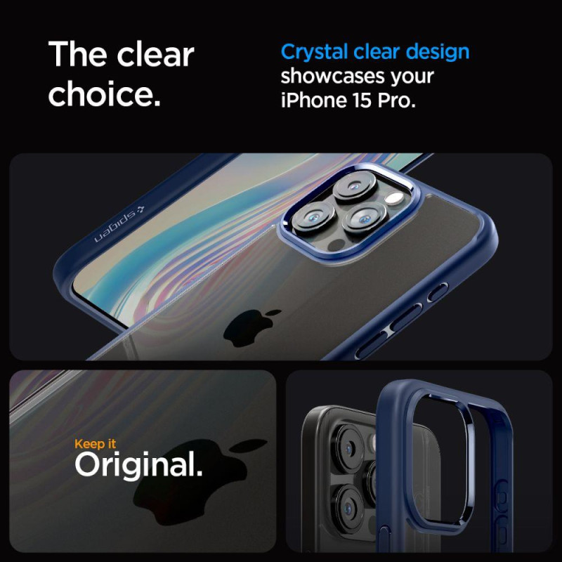 Ultra Hybrid dėklas iPhone 15 Pro mėlynas