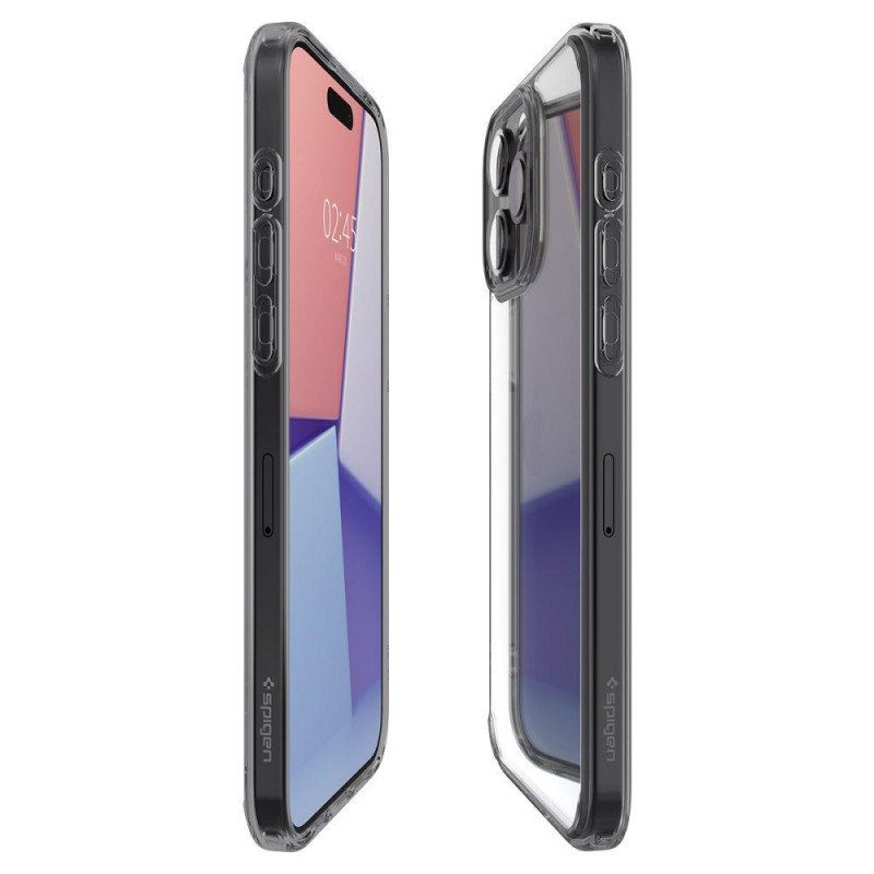Ultra Hybrid dėklas skirtas iPhone 15 Pro Max, skaidrus ir pilkas