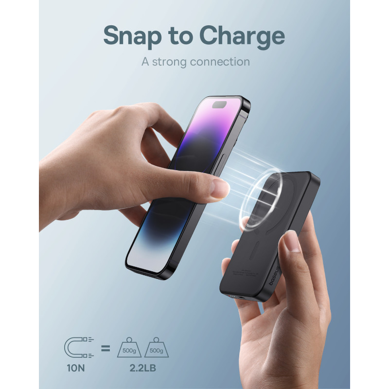 Mini maitinimo blokas 5000mAh 20W + USB-C laidas 20V / 3A juodas