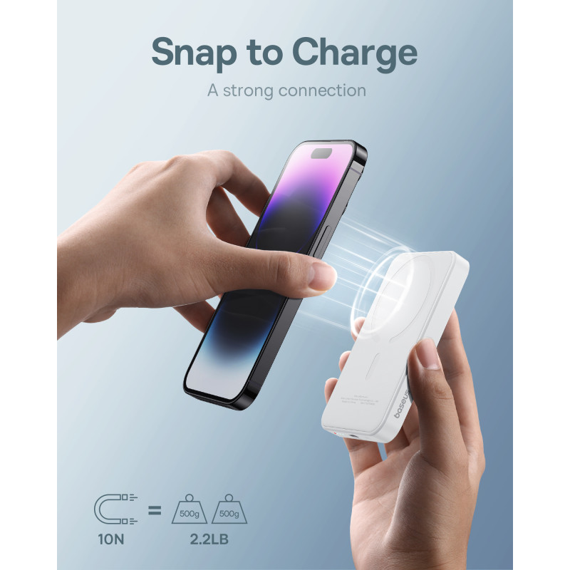 Mini maitinimo blokas 5000mAh 20W + USB-C laidas 20V / 3A baltas