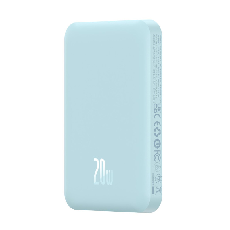 
Mini maitinimo blokas 5000mAh 20W + USB-C laidas 20V / 3A mėlynas
