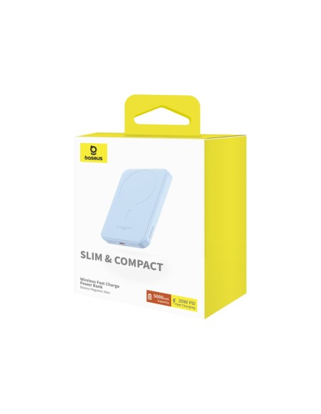 
Mini maitinimo blokas 5000mAh 20W + USB-C laidas 20V / 3A mėlynas
