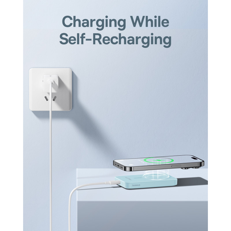 
Mini maitinimo blokas 5000mAh 20W + USB-C laidas 20V / 3A mėlynas
