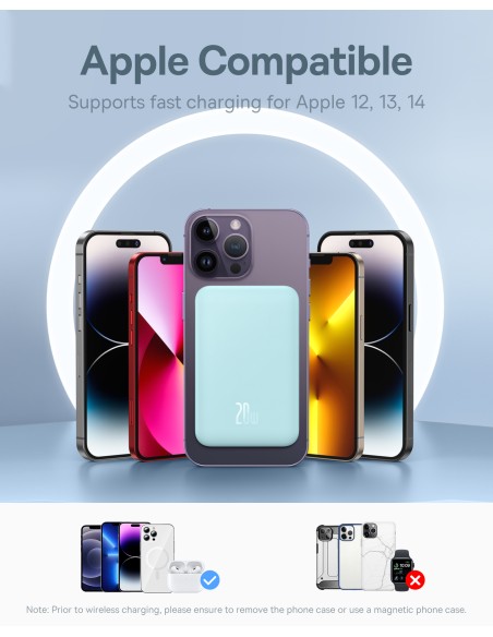 
Mini maitinimo blokas 5000mAh 20W + USB-C laidas 20V / 3A mėlynas
