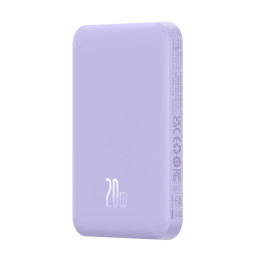 
Mini maitinimo blokas 5000mAh 20W + USB-C laidas 20V / 3A violetinė
