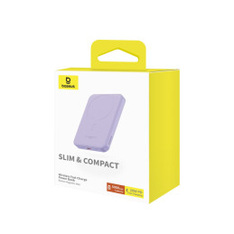 
Mini maitinimo blokas 5000mAh 20W + USB-C laidas 20V / 3A violetinė
