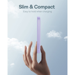 
Mini maitinimo blokas 5000mAh 20W + USB-C laidas 20V / 3A violetinė
