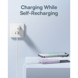 
Mini maitinimo blokas 5000mAh 20W + USB-C laidas 20V / 3A violetinė
