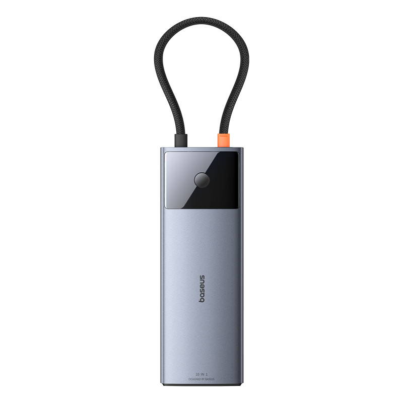 11in1 HUB adapteris USB-C prie USB-C PD USB-C 3x USB-A HDMI AUX RJ-45 SD TF pilka