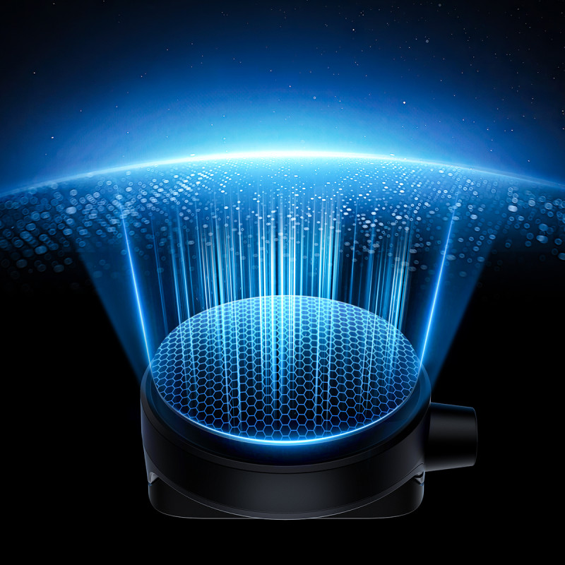 
SafeRide plataus kampo galinio vaizdo veidrodis su apsauginiu plaktuku, juodas
