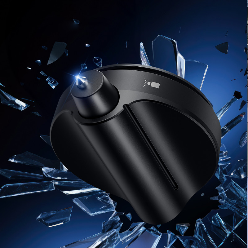 
SafeRide plataus kampo galinio vaizdo veidrodis su apsauginiu plaktuku, juodas
