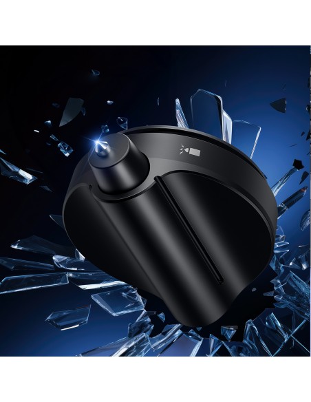 
SafeRide plataus kampo galinio vaizdo veidrodis su apsauginiu plaktuku, juodas
