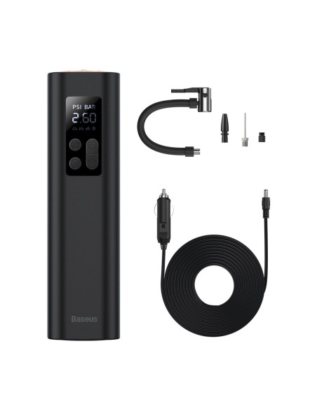 Mini automobilio kompresoriaus padangos siurblys cigarečių degiklio lizdui juodas