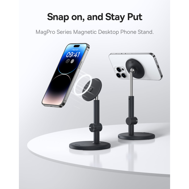 Magnetinis MagPro stovimas laikiklis telefonui, planšetei, juodas