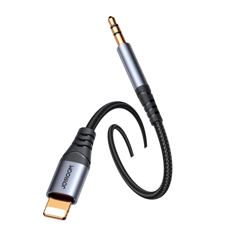 Stereo garso laidas iPhone iPad AUX 3,5 mm mini lizdas - Lightning 1,2 m juodas