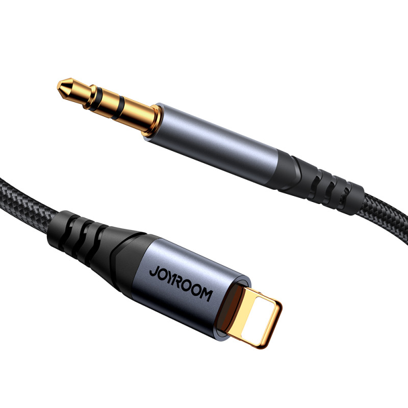 Stereo garso laidas iPhone iPad AUX 3,5 mm mini lizdas - Lightning 1,2 m juodas
