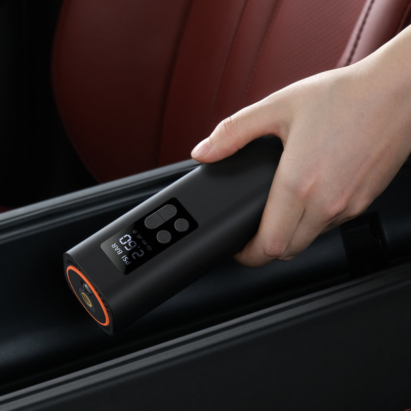 Mini automobilio kompresoriaus padangos siurblys cigarečių degiklio lizdui juodas