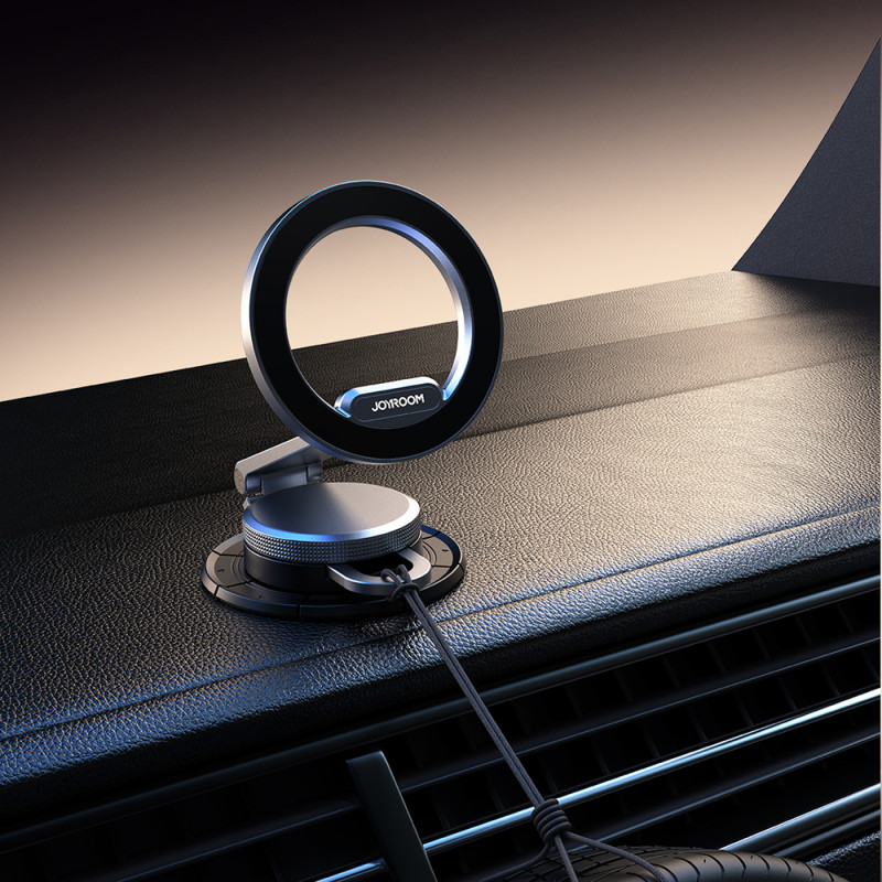 Magnetinis automobilinio telefono laikiklis prietaisų skydelyje, pilkas