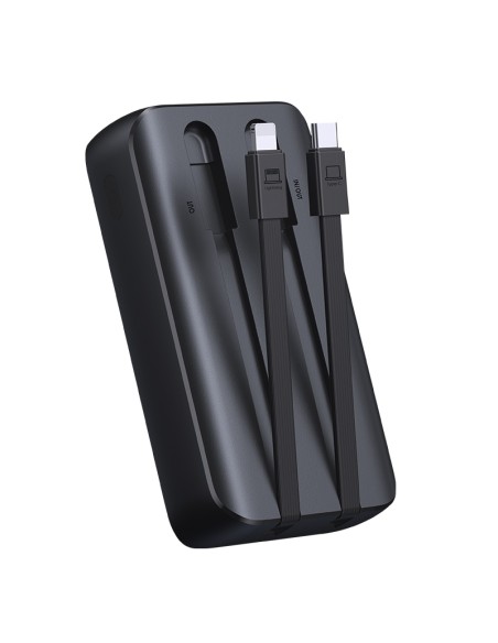 Powerbank 30W 10000mAh su integruotais iPhone Lightning ir USB-C laidais, juodas
 
Powerbank 30W 10000mAh su integruotais iPhone Lightning ir USB-C laidais, juodas