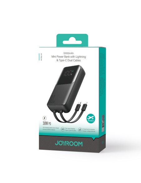 Powerbank 30W 10000mAh su integruotais iPhone Lightning ir USB-C laidais, juodas
 
Powerbank 30W 10000mAh su integruotais iPhone Lightning ir USB-C laidais, juodas