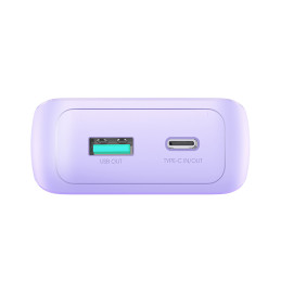 
Powerbank 30W 10000mAh su įmontuotais iPhone Lightning ir USB-C laidais violetiniai
