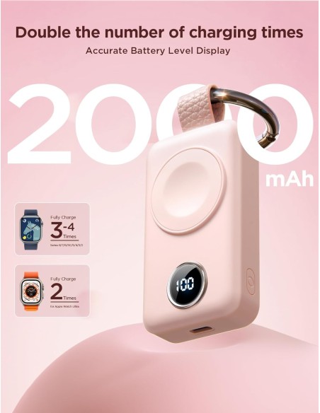 Mini Powerbank raktų pakabukas 2000mAh 3W su Apple Watch įkrovikliu, rožinė
 
Mini Powerbank raktų pakabukas 2000mAh 3W su Apple Watch įkrovikliu, rožinė