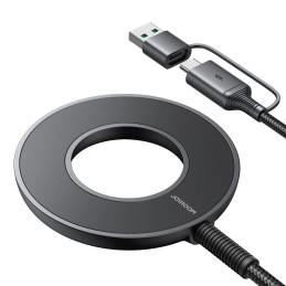 
Belaidis magnetinis įkroviklis 15W su USB / USB-C laidu, juodas
