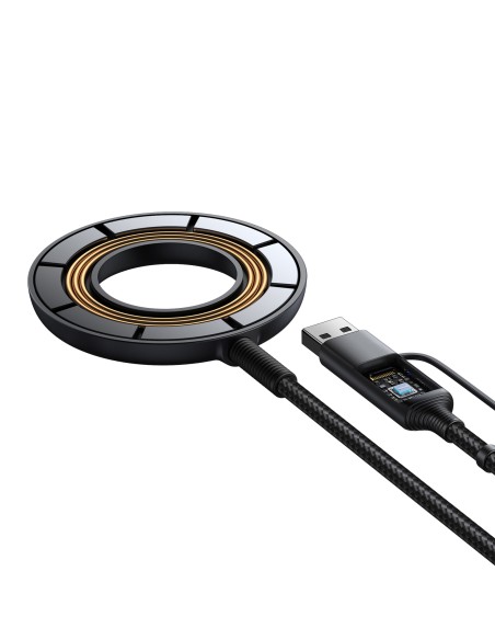 Belaidis magnetinis įkroviklis 15W su USB / USB-C laidu, juodas
 
Belaidis magnetinis įkroviklis 15W su USB / USB-C laidu, juodas