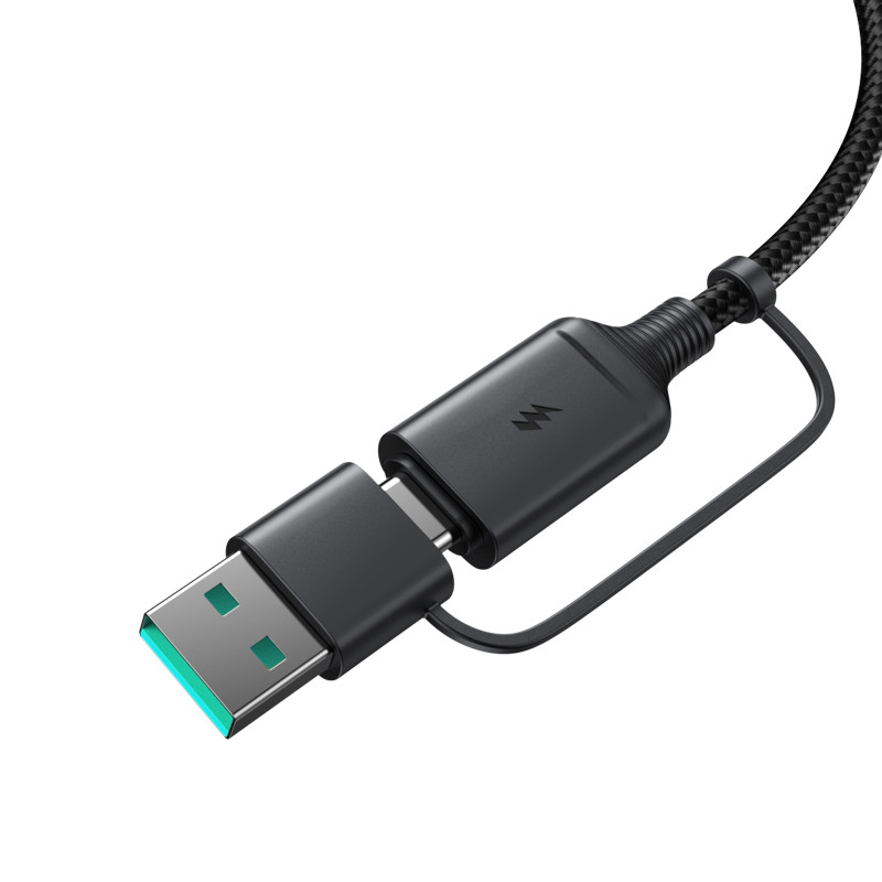 Belaidis magnetinis įkroviklis 15W su USB / USB-C laidu, juodas