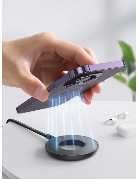 Belaidis magnetinis įkroviklis 15W su USB / USB-C laidu, juodas
 
Belaidis magnetinis įkroviklis 15W su USB / USB-C laidu, juodas