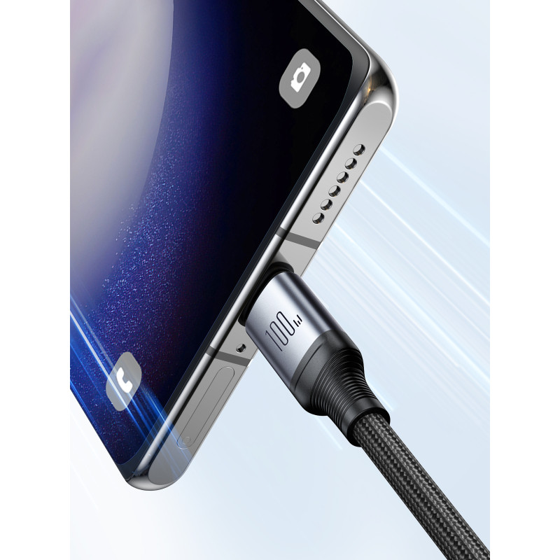 2in1 Speedy Series USB-C – 2x USB-C laidas, 1,5 m juodas