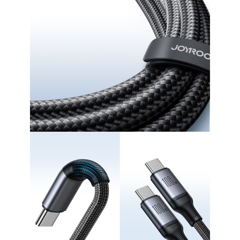 2in1 Speedy Series USB-C – 2x USB-C laidas, 1,5 m juodas