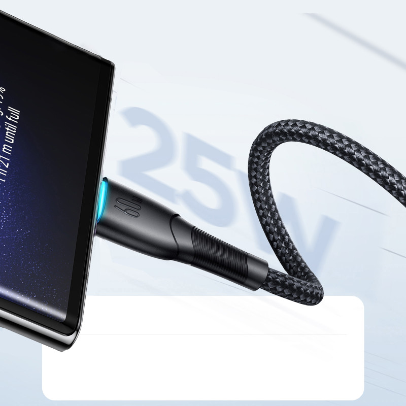 Starry Series USB-C – USB-C laidas 60W 1m juodas