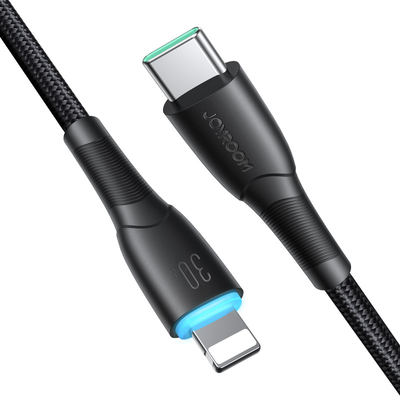 Kabelis iPhone Starry Series USB-C - Lightning 30W 1m juodas